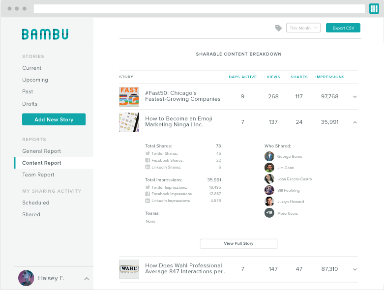 bambu shareable content breakdown screenshot