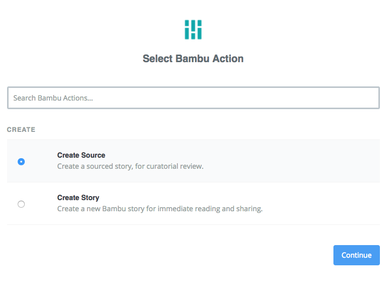 Create Bambu Source in Zapier